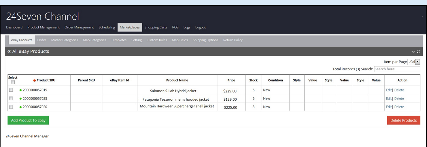ebay account sync with POS
