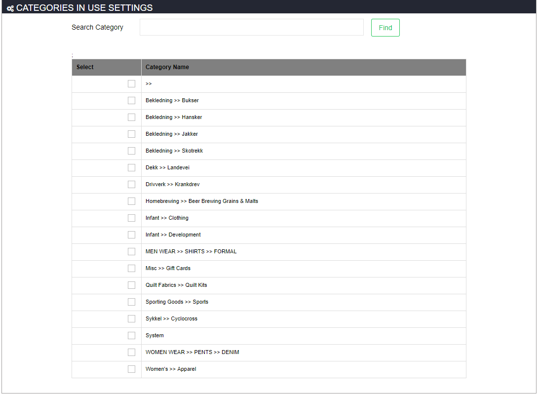 Categories-in-Use