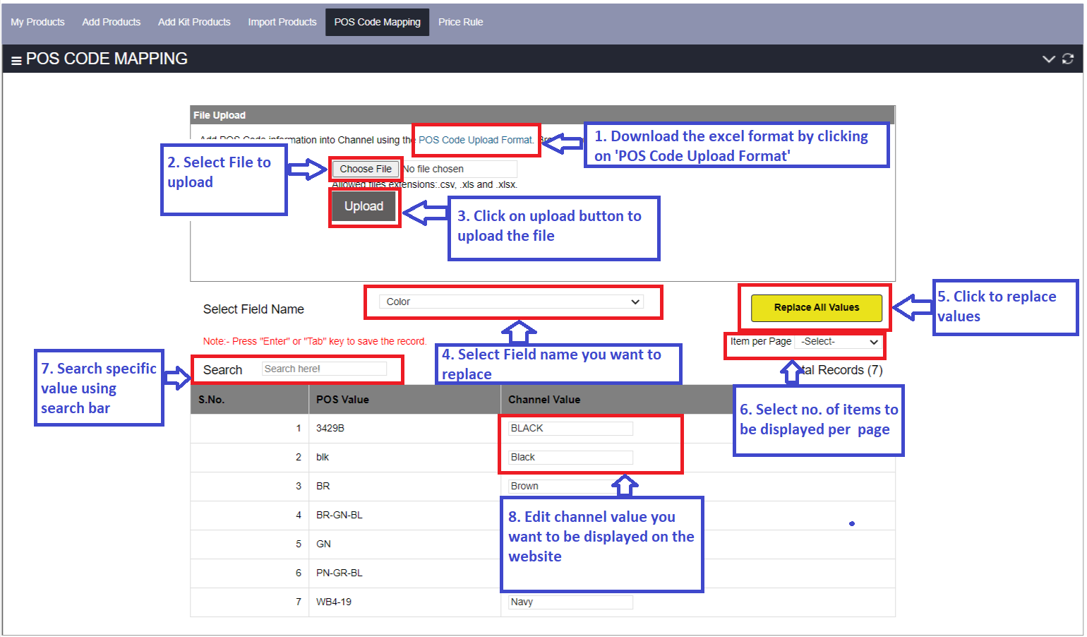 POS Code Mapping