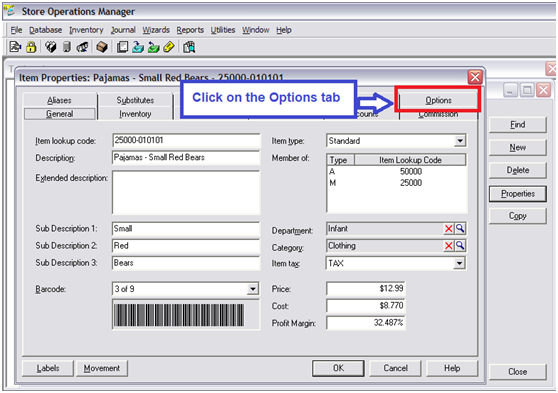 option tab