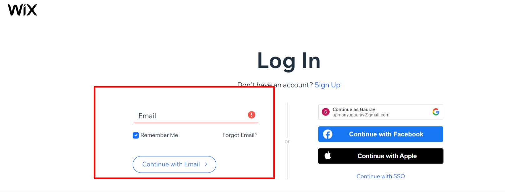Wix-login