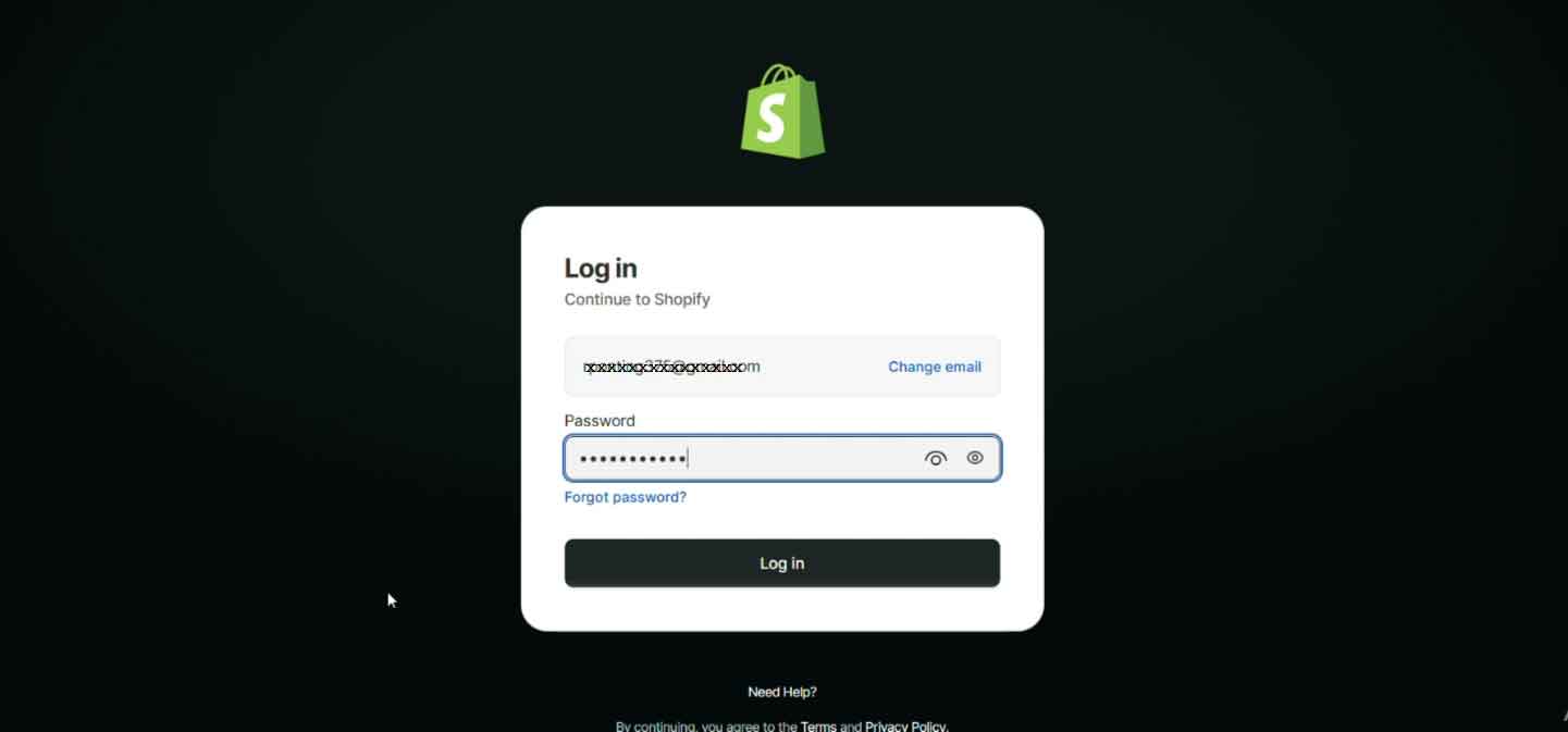 Shopify account